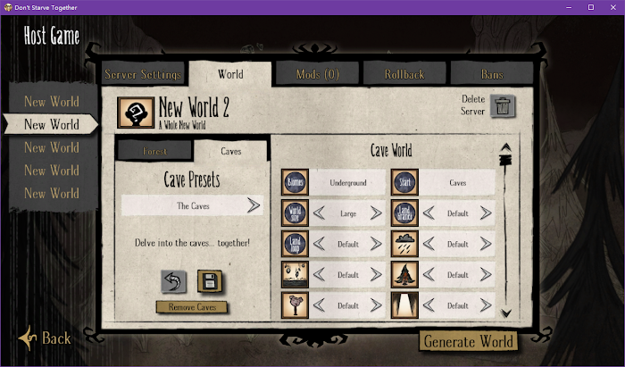 飢荒 (Don't Starve) 連線版洞穴中途開啟方法