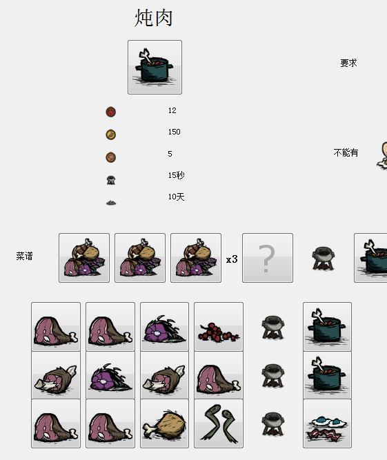 飢荒 (Don't Starve) 食譜大全與食物製作方法屬性圖文分享