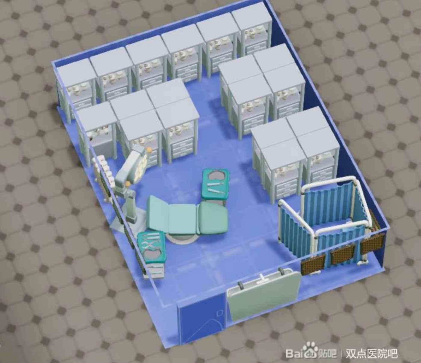 雙點醫院 (Two Point Hospital) 常用房間設備佈局參考